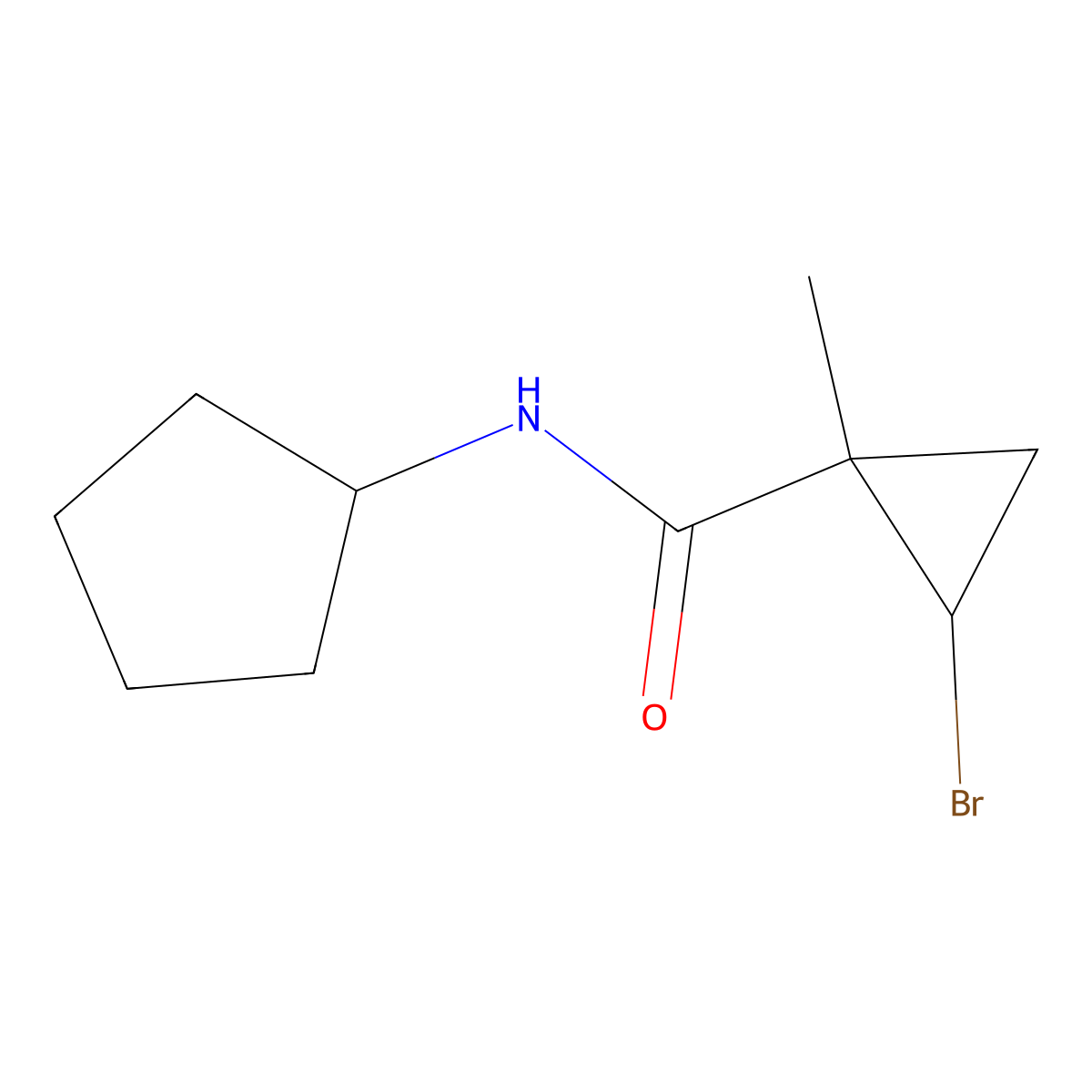 2-bromo-N-cyclopentyl-1-methylcyclopropanecarboxamide molecular structure, CAS 372089-85-5