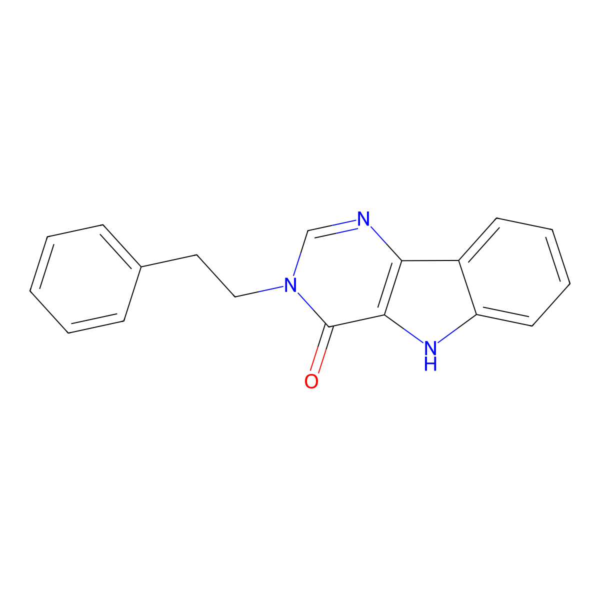 3-phenethyl-3H-pyrimido[5,4-b]indol-4(5H)-one molecular structure, CAS 372090-04-5
