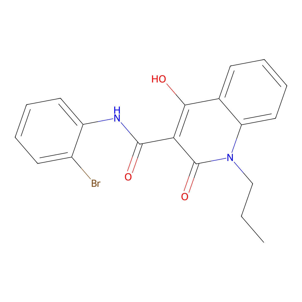 N-(2-bromophenyl)-4-hydroxy-2-oxo-1-propyl-1,2-dihydroquinoline-3-carboxamide molecular structure, CAS 372090-26-1
