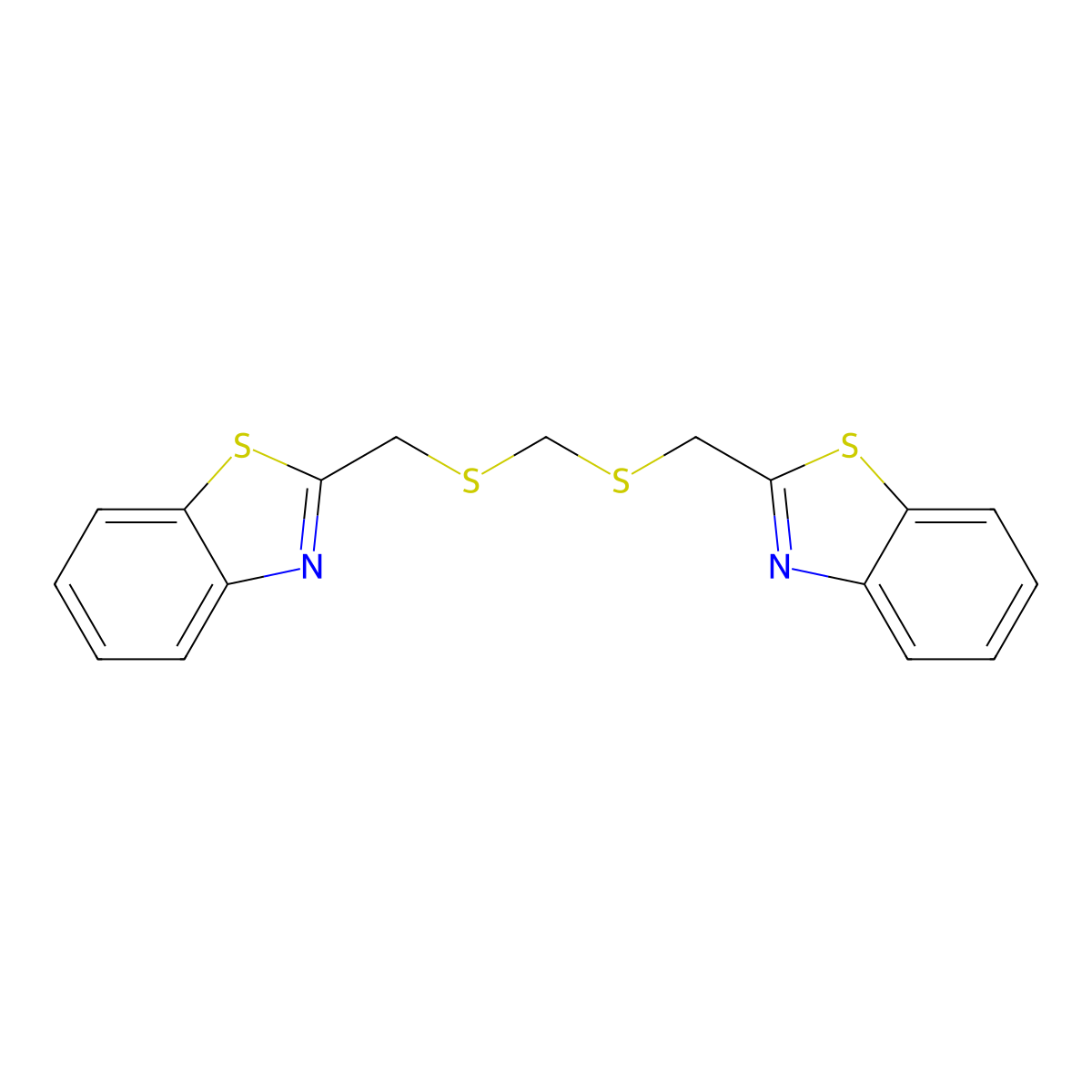 2-(1,3-Benzothiazol-2-ylmethylsulfanylmethylsulfanylmethyl)-1,3-benzothiazole molecular structure, CAS 372090-91-0