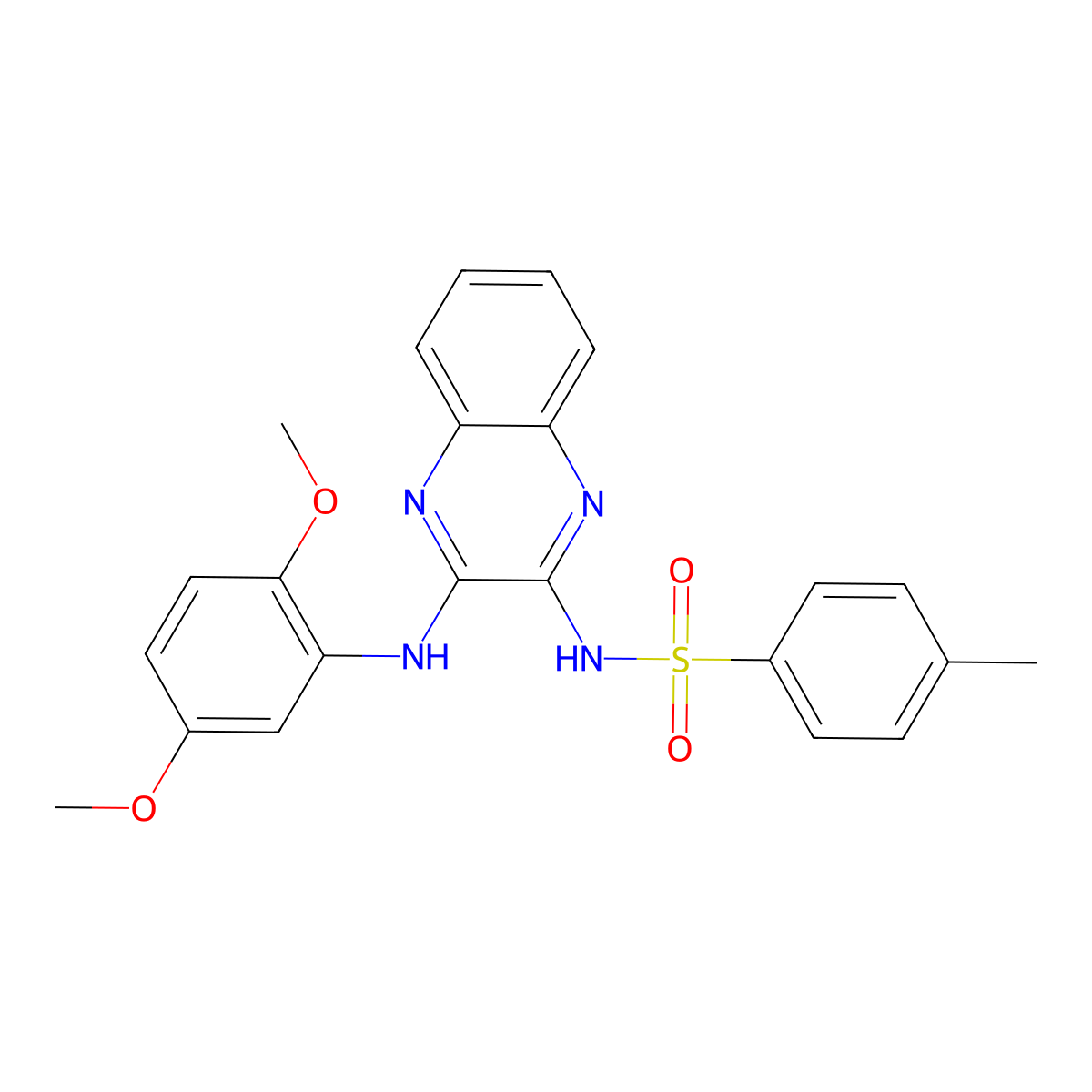 N-[3-(2,5-dimethoxyanilino)quinoxalin-2-yl]-4-methylbenzenesulfonamide molecular structure, CAS 372091-52-6