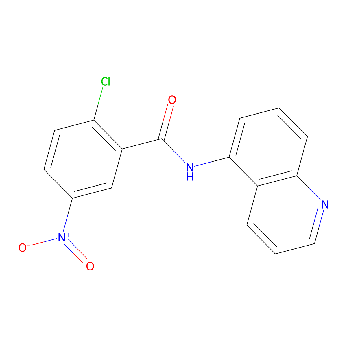2-chloro-5-nitro-N-quinolin-5-ylbenzamide molecular structure, CAS 372094-13-8
