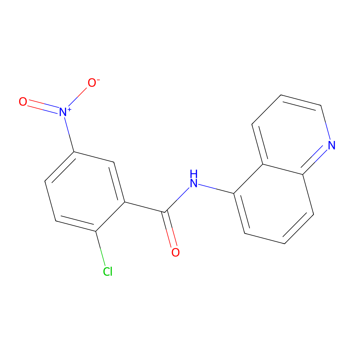 2-chloro-5-nitro-N-quinolin-5-ylbenzamide molecular structure, CAS 372094-13-8