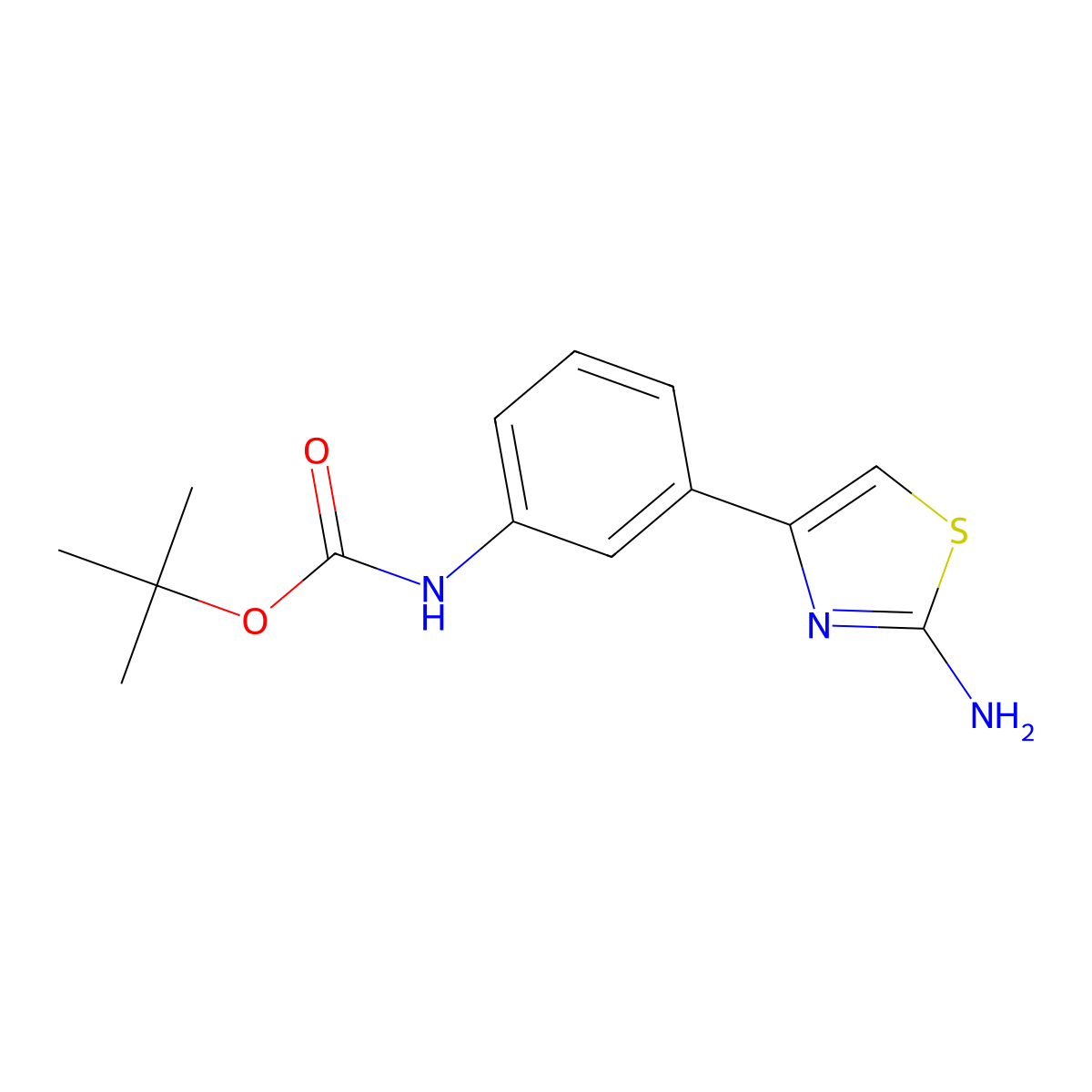 tert-butyl N-[3-(2-amino-1,3-thiazol-4-yl)phenyl]carbamate molecular structure, CAS 372096-48-5