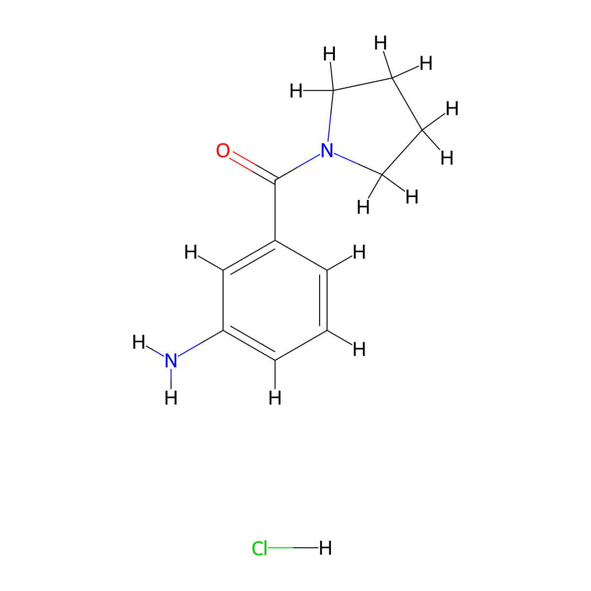3-(1-Pyrrolidinylcarbonyl)aniline hydrochloride molecular structure, CAS 372096-54-3