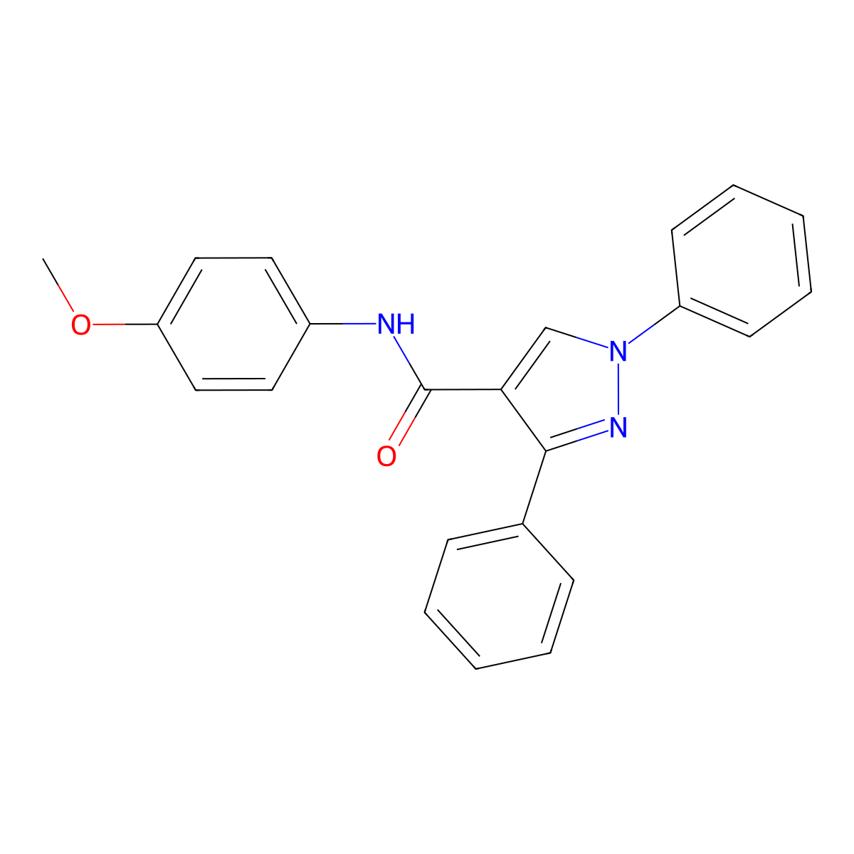 N-(4-methoxyphenyl)-1,3-diphenyl-1H-pyrazole-4-carboxamide molecular structure, CAS 372098-48-1