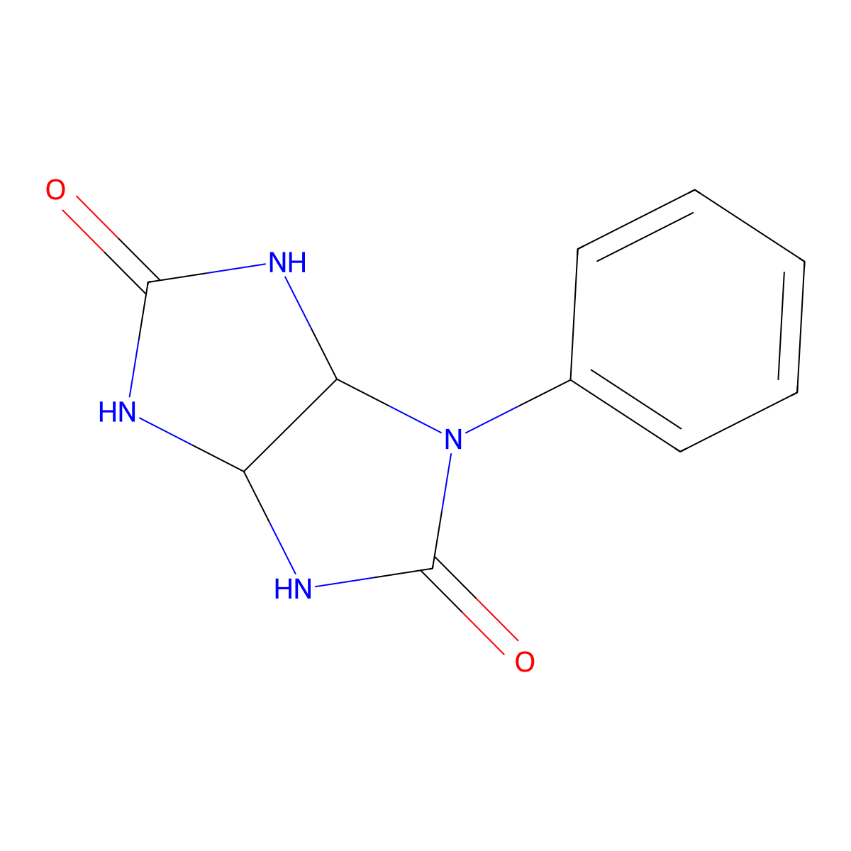 1-phenyltetrahydroimidazo[4,5-d]imidazole-2,5(1H,3H)-dione molecular structure, CAS 3721-05-9