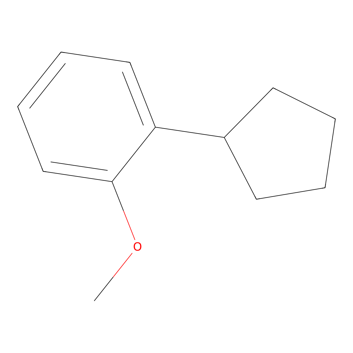 1-Cyclopentyl-2-methoxybenzene molecular structure, CAS 3721-81-1