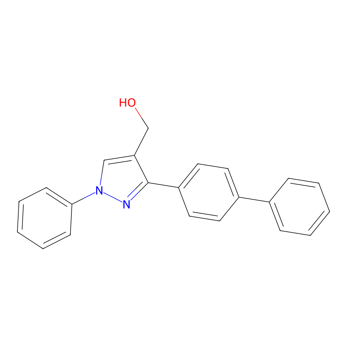 [1-Phenyl-3-(4-phenylphenyl)pyrazol-4-yl]methanol molecular structure, CAS 372107-04-5