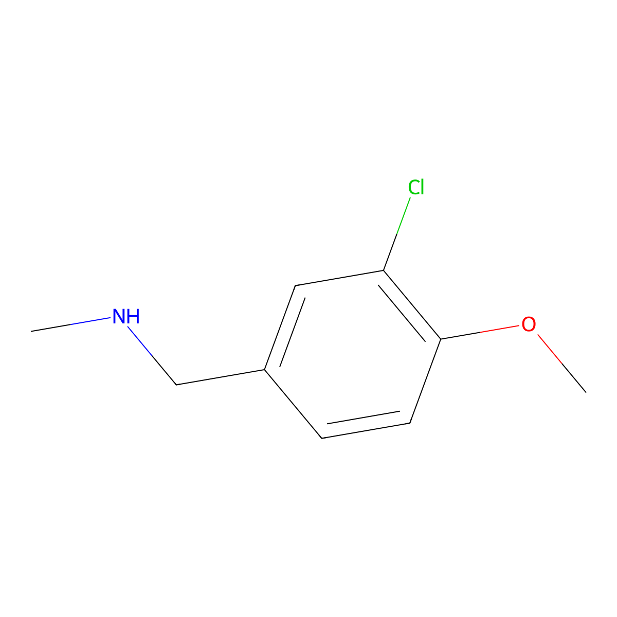 ((3-Chloro-4-methoxyphenyl)methyl)(methyl)amine molecular structure, CAS 372117-85-6