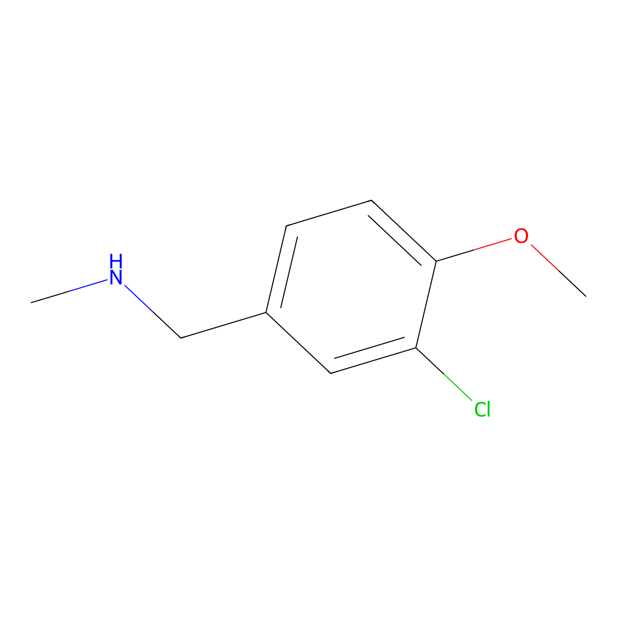 ((3-Chloro-4-methoxyphenyl)methyl)(methyl)amine molecular structure, CAS 372117-85-6
