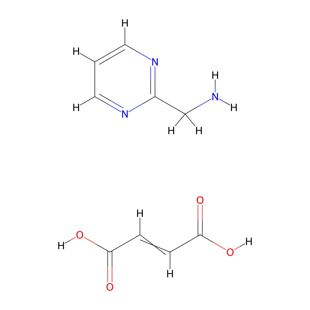 Pyrimidin-2-ylmethanamine fumarate molecular structure, CAS 372118-66-6