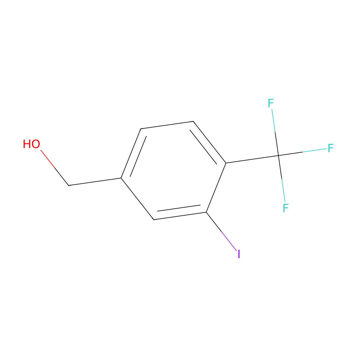 3-Iodo-4-(trifluoromethyl)benzyl alcohol molecular structure, CAS 372120-52-0