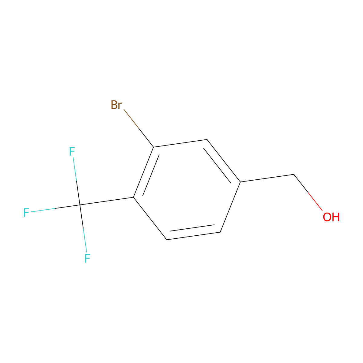 (3-Bromo-4-(trifluoromethyl)phenyl)methanol molecular structure, CAS 372120-54-2