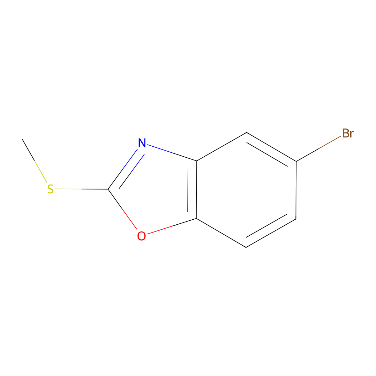 5-Bromo-2-(methylthio)benzo[d]oxazole molecular structure, CAS 372136-69-1