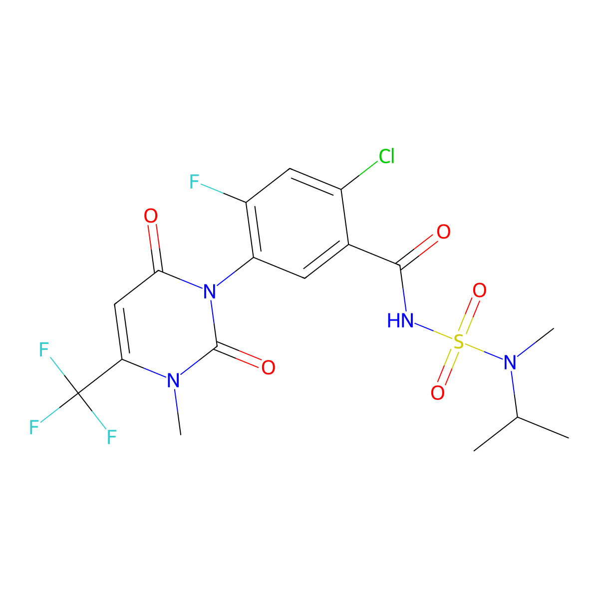 Saflufenacil molecular structure, CAS 372137-35-4
