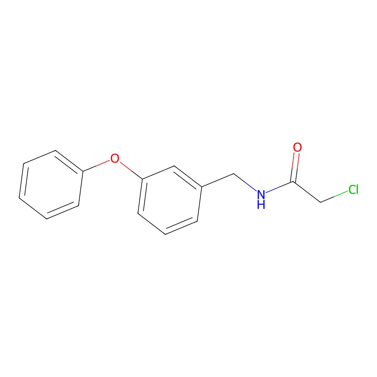2-chloro-N-[(3-phenoxyphenyl)methyl]acetamide molecular structure, CAS 372137-82-1