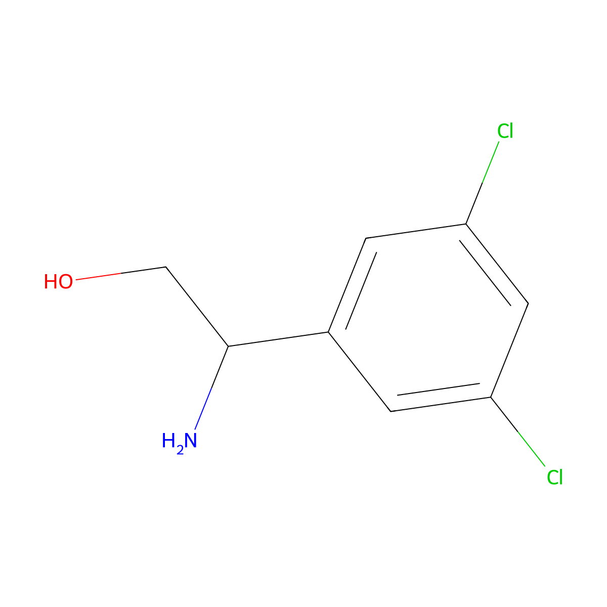 2-Amino-2-(3,5-dichlorophenyl)ethanol molecular structure, CAS 372144-00-8