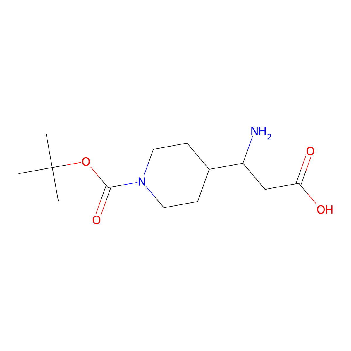 3-Amino-3-(1-boc-4-piperidyl)propanoic acid molecular structure, CAS 372144-02-0