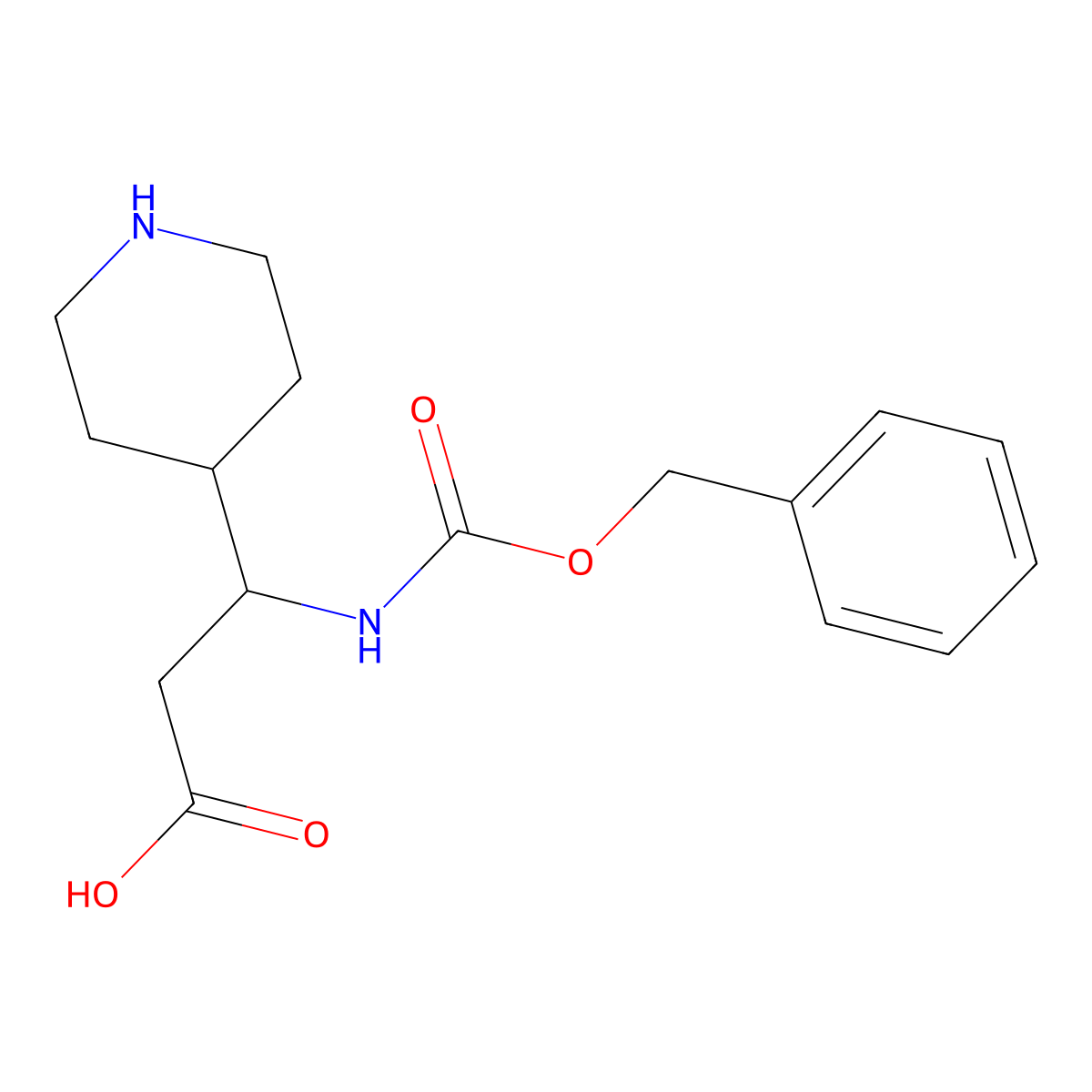 3-(Cbz-amino)-3-(4-piperidyl)propionic acid molecular structure, CAS 372144-06-4
