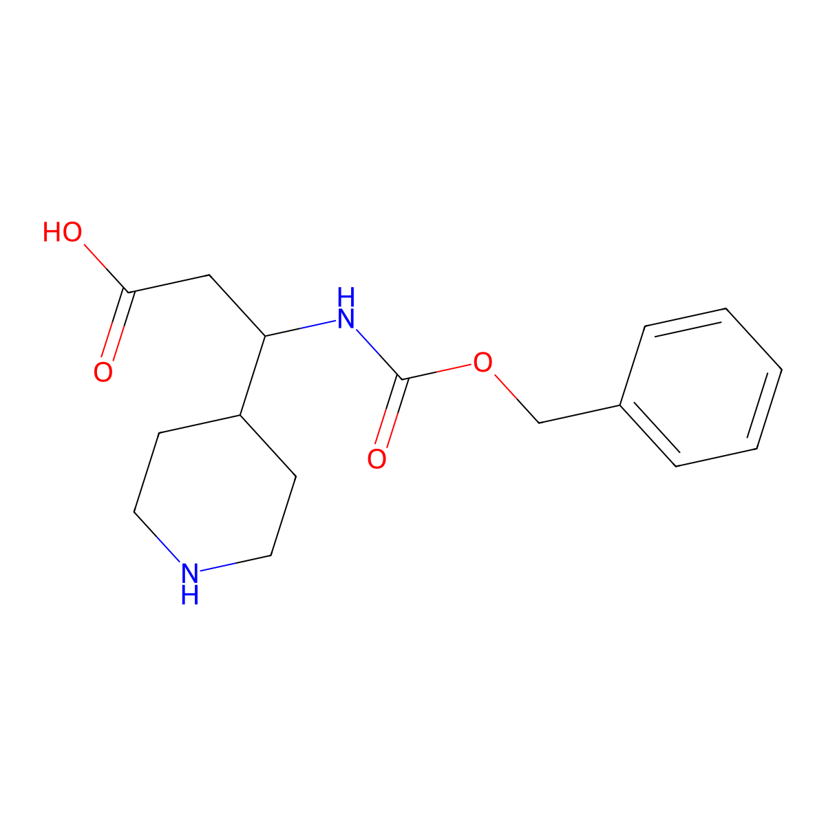 3-(Cbz-amino)-3-(4-piperidyl)propionic acid molecular structure, CAS 372144-06-4