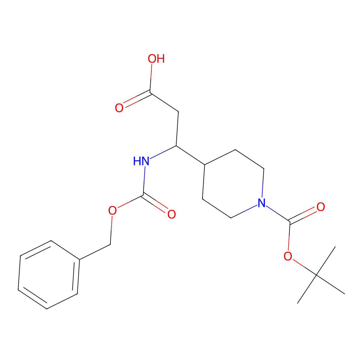 3-[1-(Tert-butoxycarbonyl)piperidin-4-yl]-3-[(benzyloxycarbonyl)amino]propanoic acid molecular structure, CAS 372144-07-5