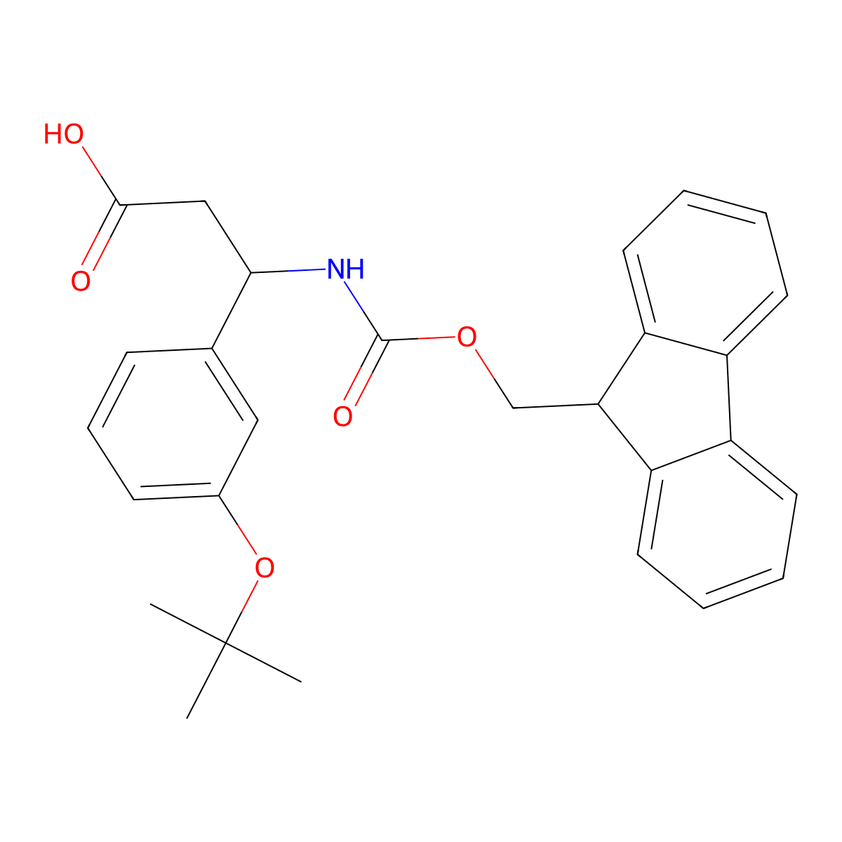 3-((((9H-Fluoren-9-yl)methoxy)carbonyl)amino)-3-(3-(tert-butoxy)phenyl)propanoic acid molecular structure, CAS 372144-16-6