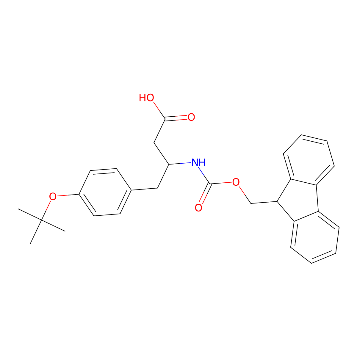 Fmoc-beta-Homotyr(tBu)-OH molecular structure, CAS 372144-21-3
