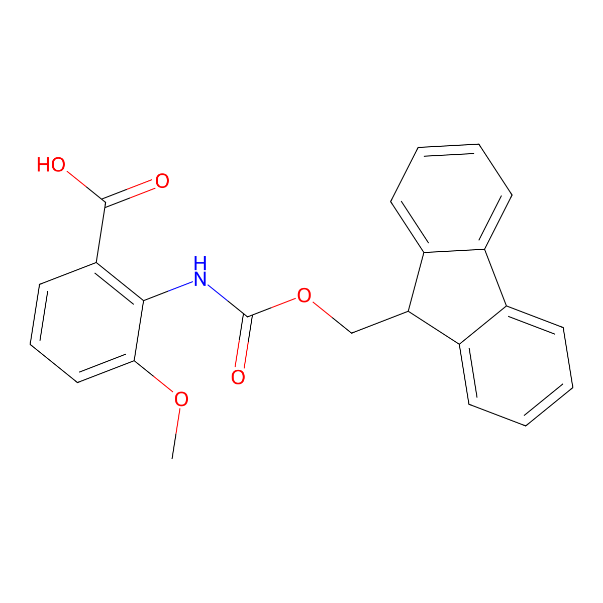2-{[(9H-fluoren-9-ylmethoxy)carbonyl]amino}-3-methoxybenzoic acid molecular structure, CAS 372144-26-8
