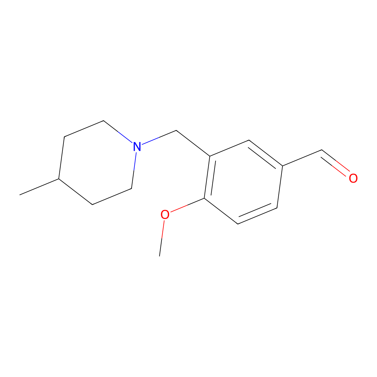 4-Methoxy-3-[(4-methylpiperidin-1-yl)methyl]benzaldehyde molecular structure, CAS 372153-09-8