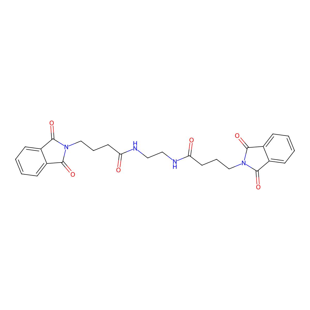 4-(1,3-dioxoisoindol-2-yl)-N-[2-[4-(1,3-dioxoisoindol-2-yl)butanoylamino]ethyl]butanamide molecular structure, CAS 372154-28-4