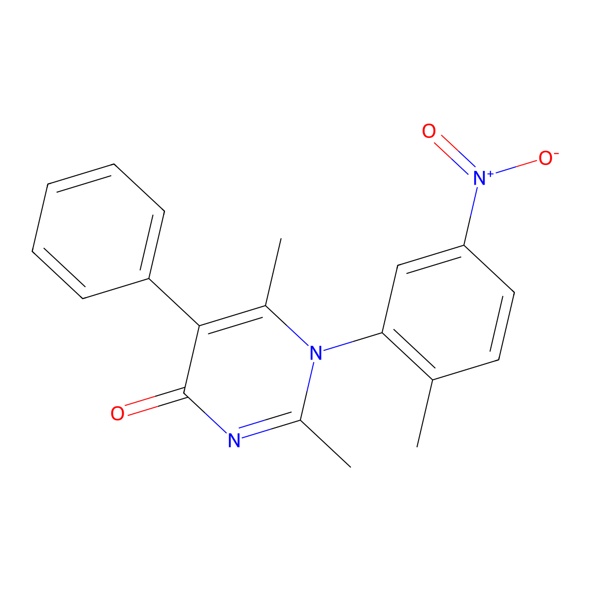 2,6-Dimethyl-1-(2-methyl-5-nitrophenyl)-5-phenylpyrimidin-4-one molecular structure, CAS 372154-69-3