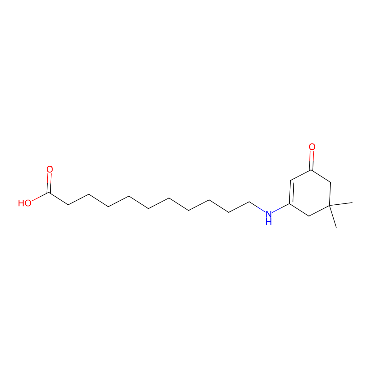 11-[(5,5-Dimethyl-3-oxocyclohex-1-en-1-yl)amino]undecanoic acid molecular structure, CAS 372156-63-3
