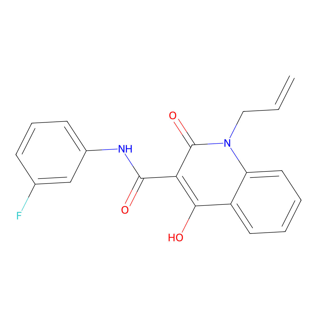 N-(3-fluorophenyl)-4-hydroxy-2-oxo-1-(prop-2-en-1-yl)-1,2-dihydroquinoline-3-carboxamide molecular structure, CAS 372156-64-4