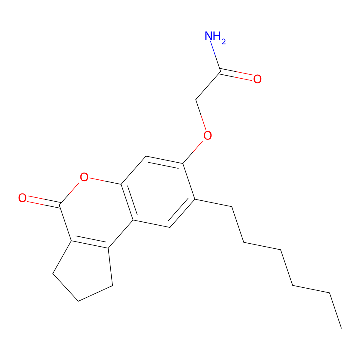 2-(8-Hexyl-4-oxo-1,2,3,4-tetrahydro-cyclopenta[c]chromen-7-yloxy)-acetamide molecular structure, CAS 372157-10-3