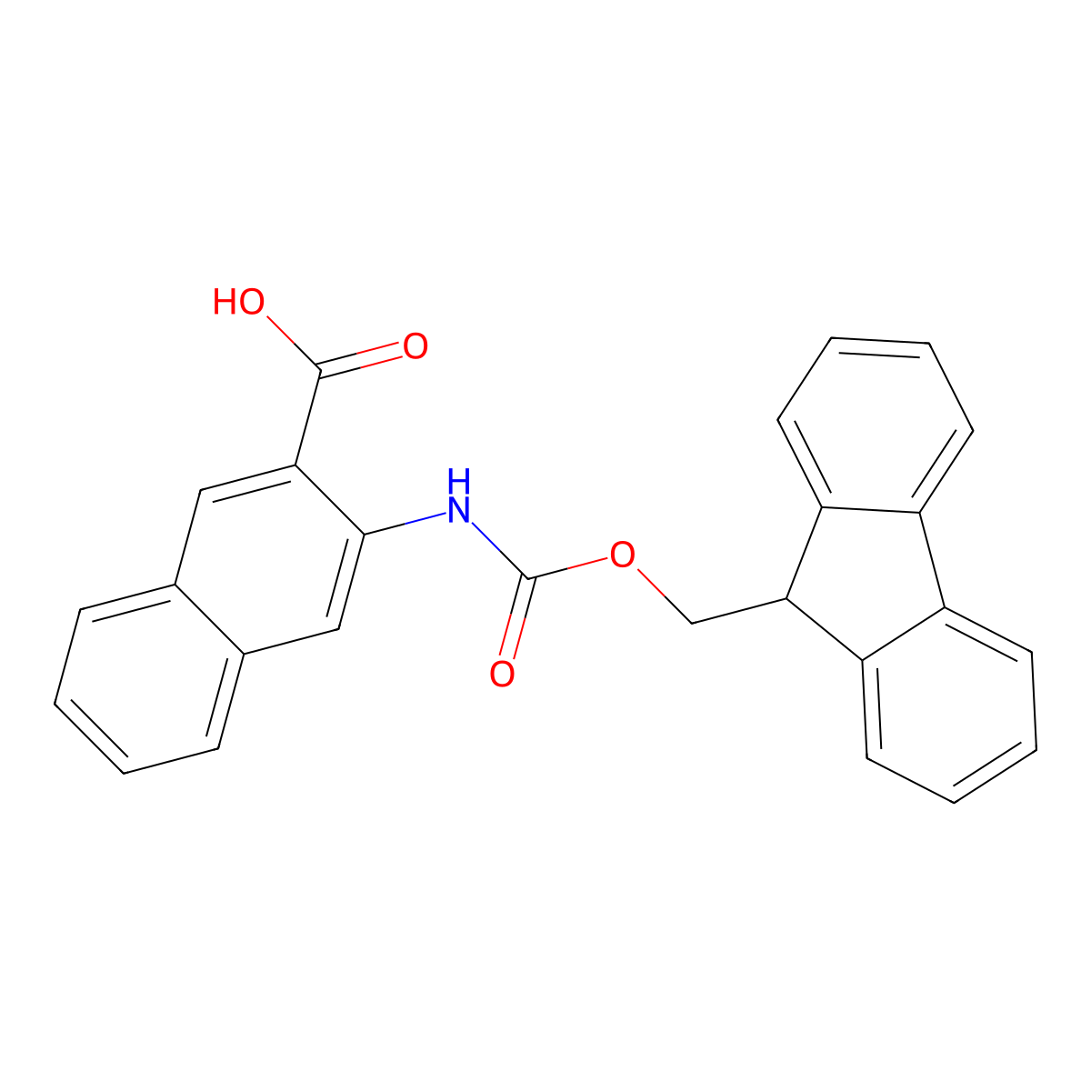 3-({[(9H-fluoren-9-yl)methoxy]carbonyl}amino)naphthalene-2-carboxylic acid molecular structure, CAS 372159-75-6