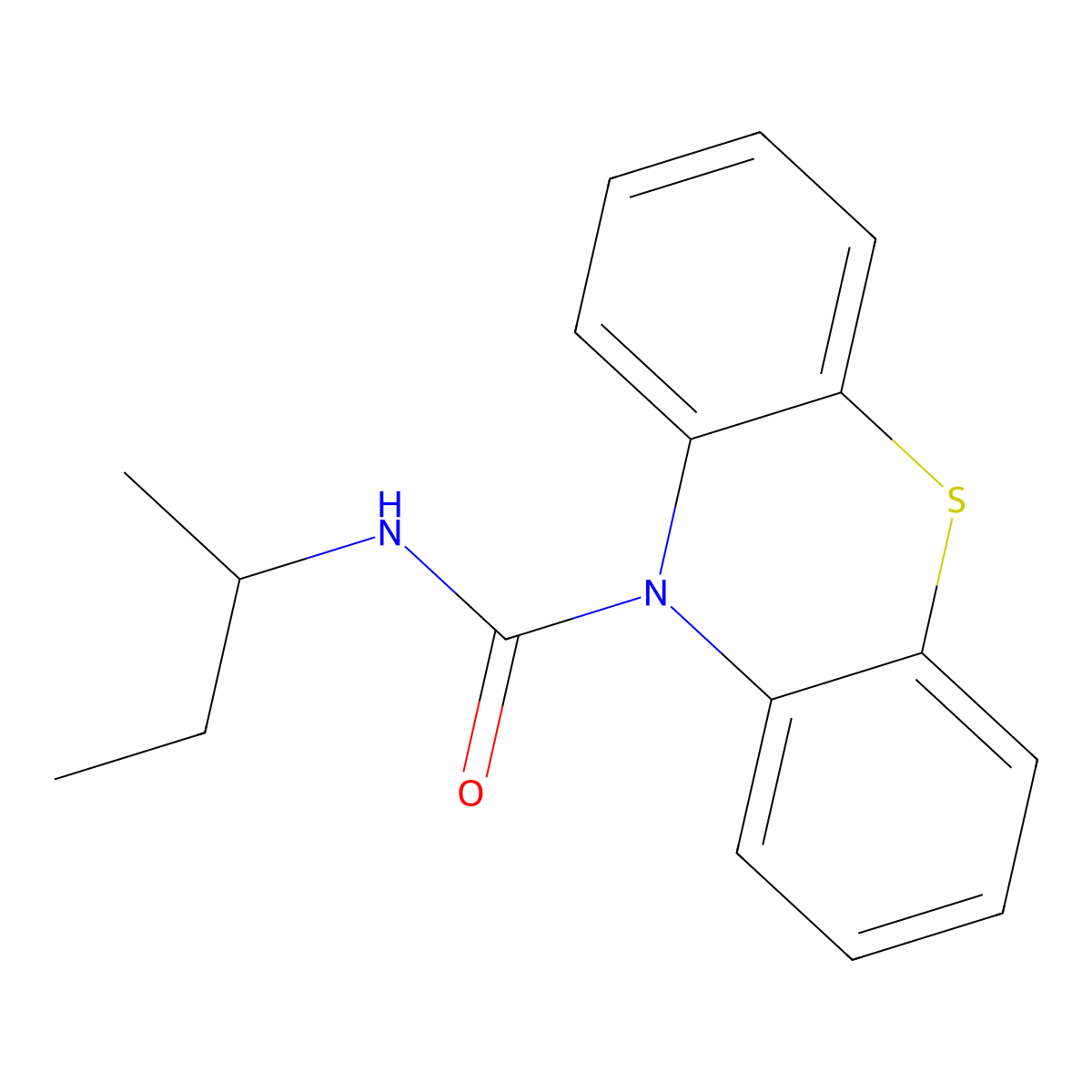 N-butan-2-ylphenothiazine-10-carboxamide molecular structure, CAS 372172-55-9