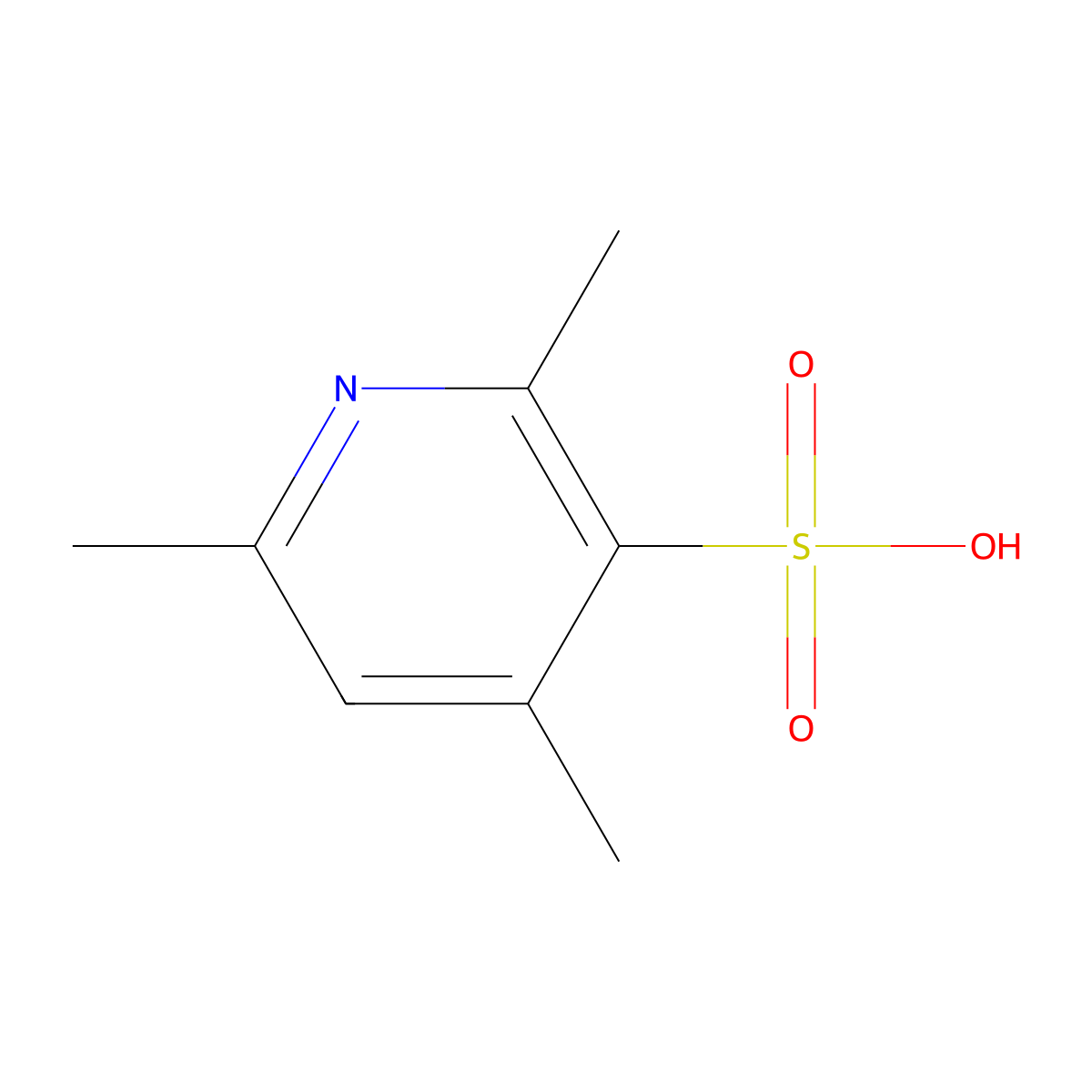 2,4,6-Trimethylpyridine-3-sulfonic acid molecular structure, CAS 372173-72-3