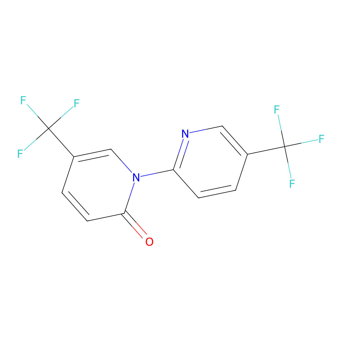 5-(Trifluoromethyl)-1-[5-(trifluoromethyl)pyridin-2-yl]pyridin-2-one molecular structure, CAS 372174-01-1
