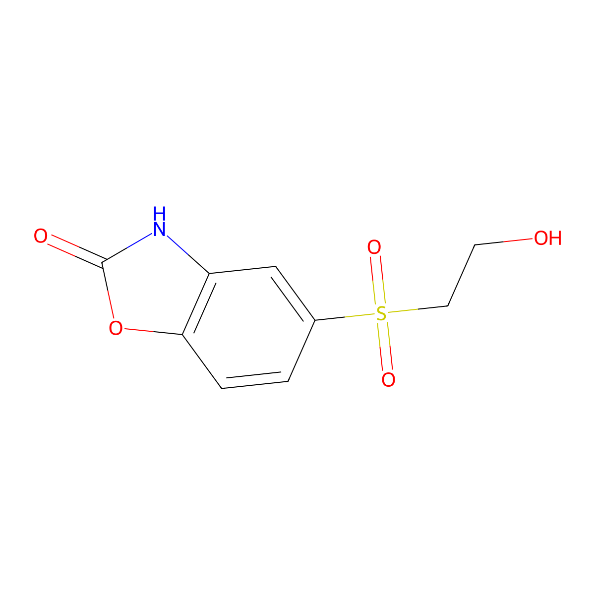 5-(2-hydroxyethylsulfonyl)-3H-1,3-benzoxazol-2-one molecular structure, CAS 372174-14-6