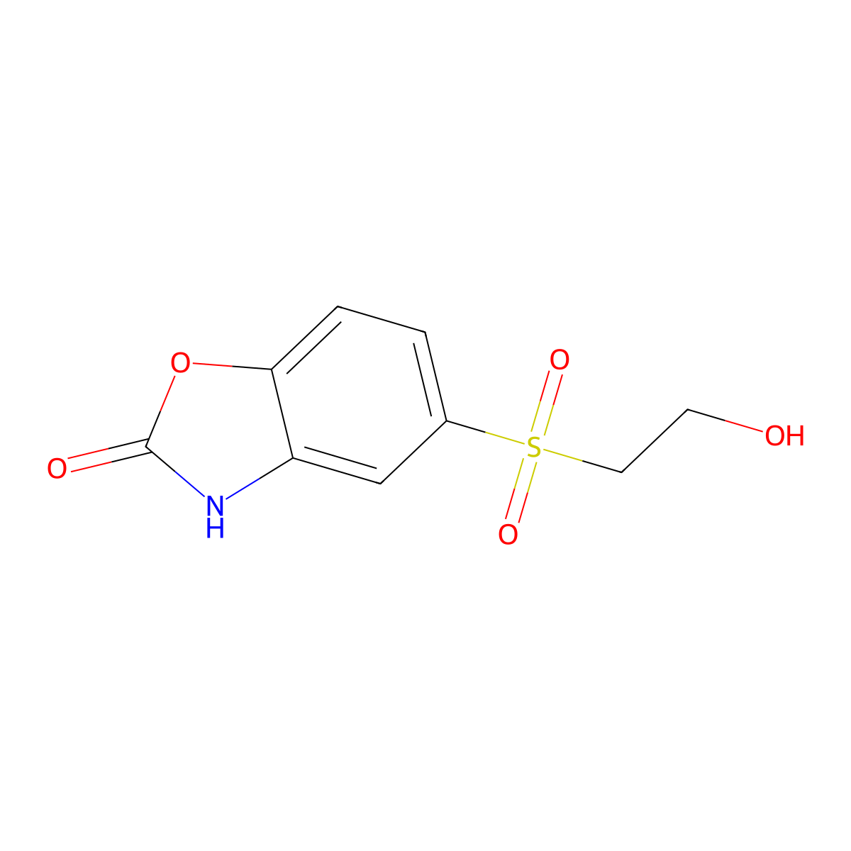 5-(2-hydroxyethylsulfonyl)-3H-1,3-benzoxazol-2-one molecular structure, CAS 372174-14-6