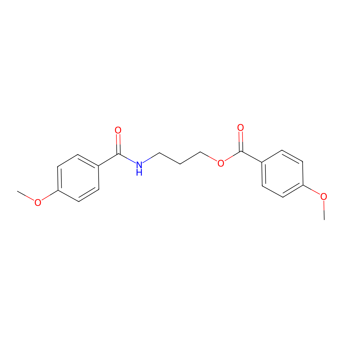 3-(4-Methoxybenzamido)propyl 4-methoxybenzoate molecular structure, CAS 372174-22-6