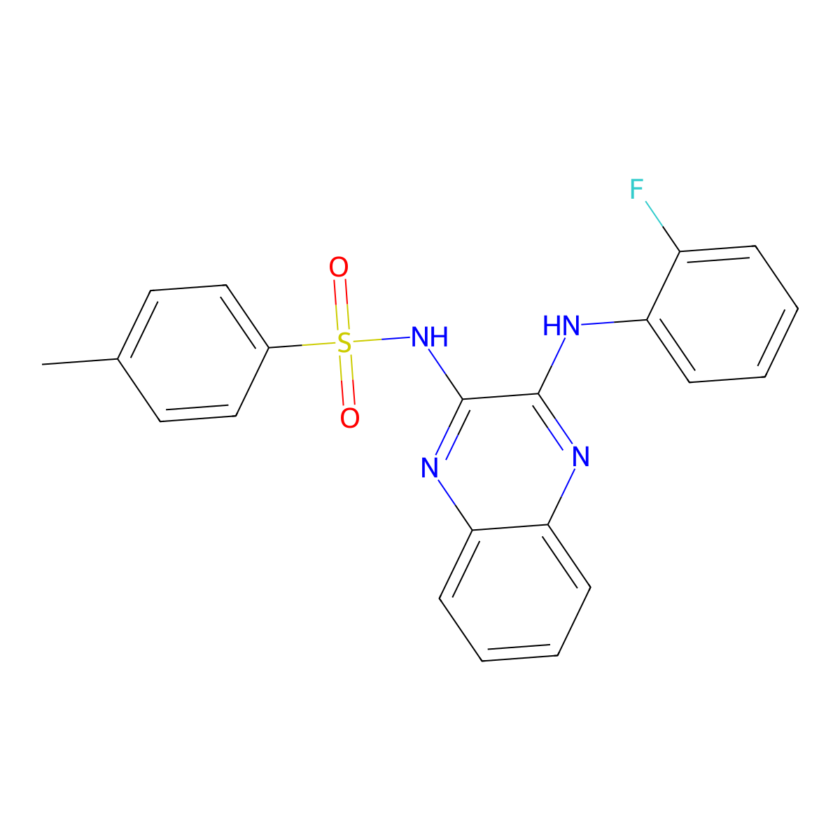 N-[3-(2-fluoroanilino)quinoxalin-2-yl]-4-methylbenzenesulfonamide molecular structure, CAS 372174-53-3