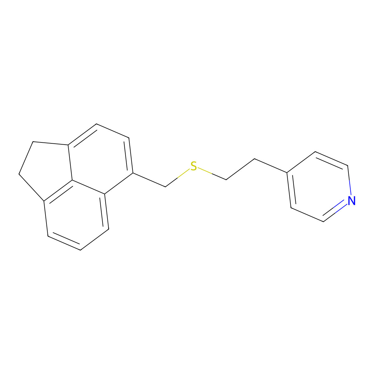 4-[2-(1,2-Dihydroacenaphthylen-5-ylmethylsulfanyl)ethyl]pyridine molecular structure, CAS 372174-93-1
