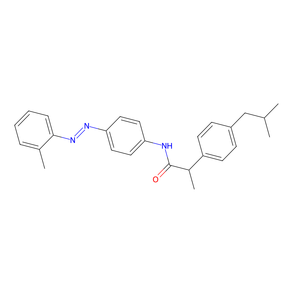 N-{4-[(E)-(2-methylphenyl)diazenyl]phenyl}-2-[4-(2-methylpropyl)phenyl]propanamide molecular structure, CAS 372175-15-0