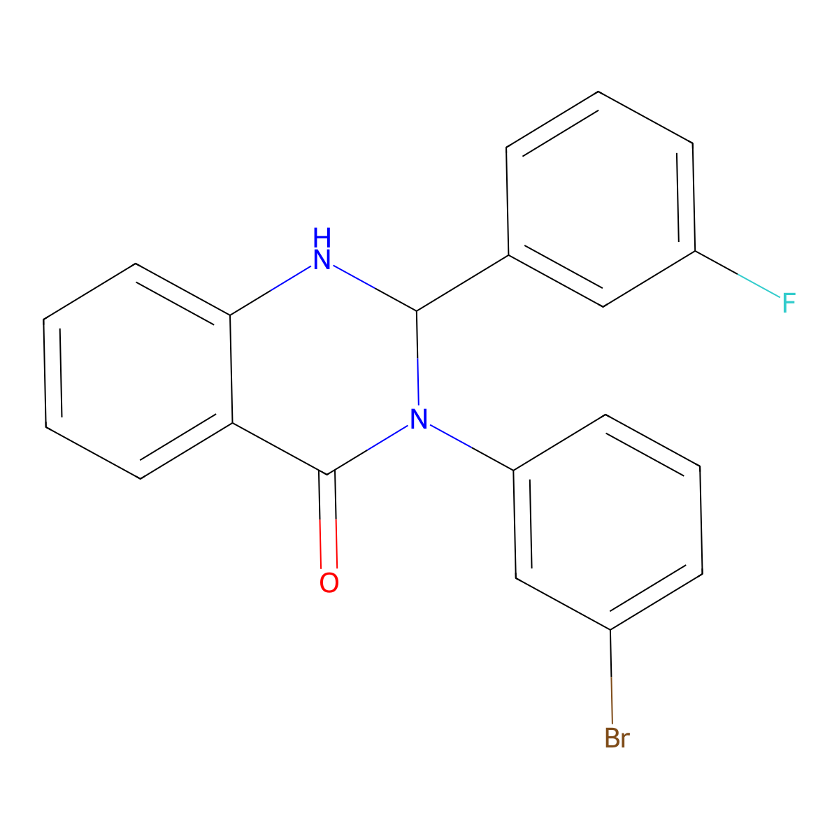 3-(3-Bromophenyl)-2-(3-fluorophenyl)-1,2-dihydroquinazolin-4-one molecular structure, CAS 372175-96-7