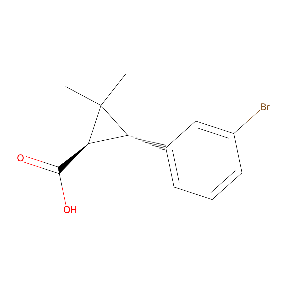 rac-(1R,3R)-3-(3-bromophenyl)-2,2-dimethylcyclopropane-1-carboxylic acid molecular structure, CAS 372178-50-2