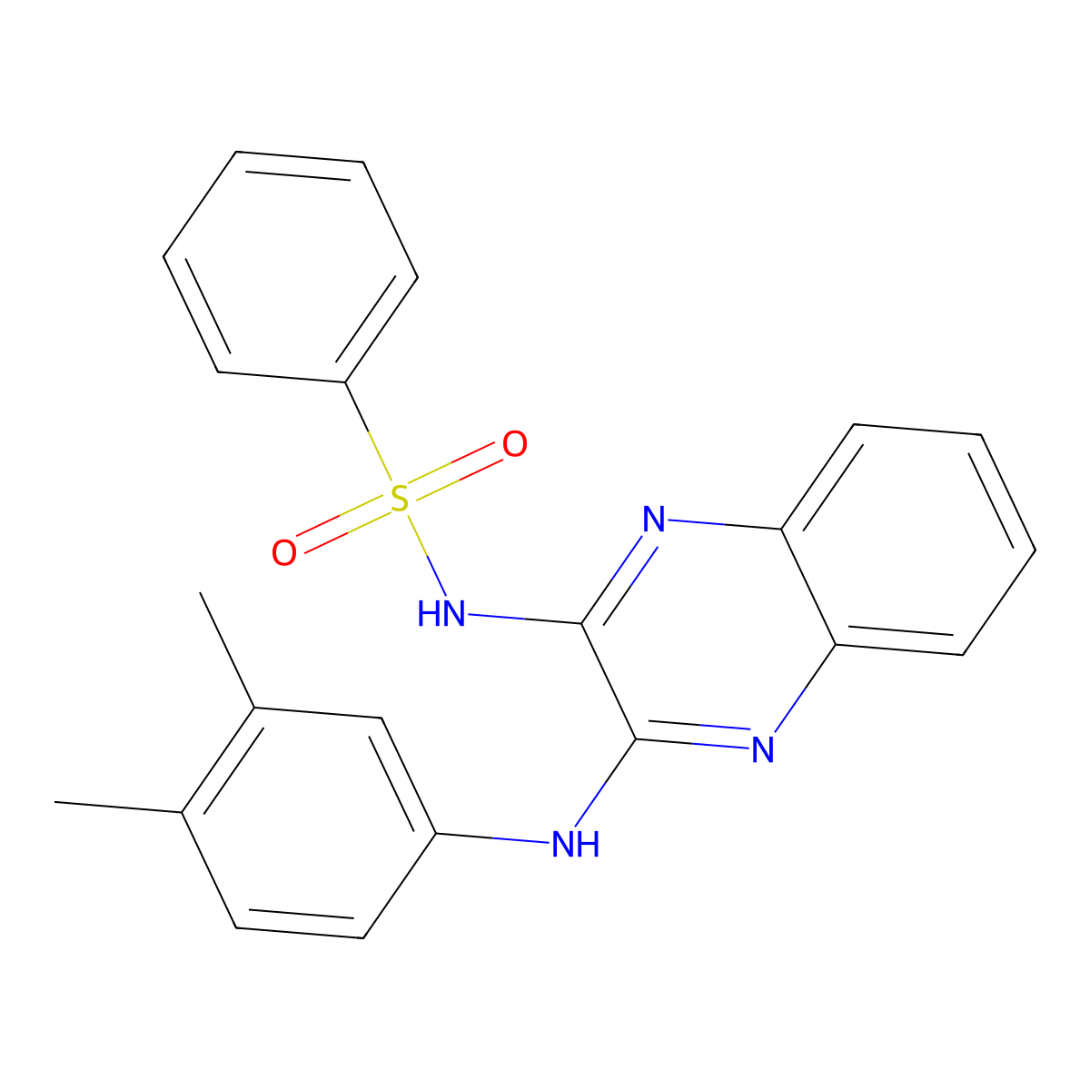 N-[3-(3,4-dimethylanilino)quinoxalin-2-yl]benzenesulfonamide molecular structure, CAS 372179-72-1