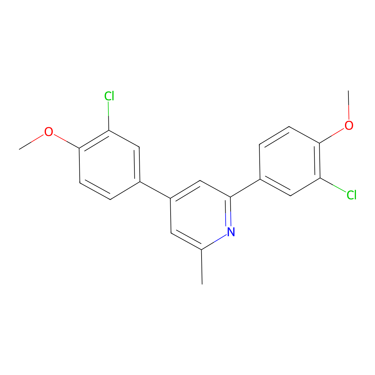 2,4-Bis(3-chloro-4-methoxyphenyl)-6-methylpyridine molecular structure, CAS 372180-93-3