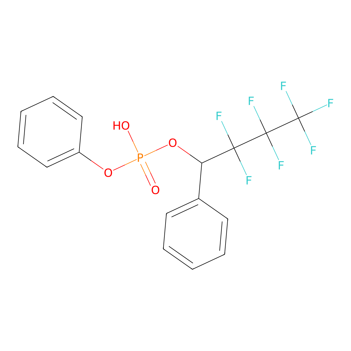 2,2,3,3,4,4,4-Heptafluoro-1-phenylbutyl phenyl hydrogen phosphate molecular structure, CAS 372181-90-3